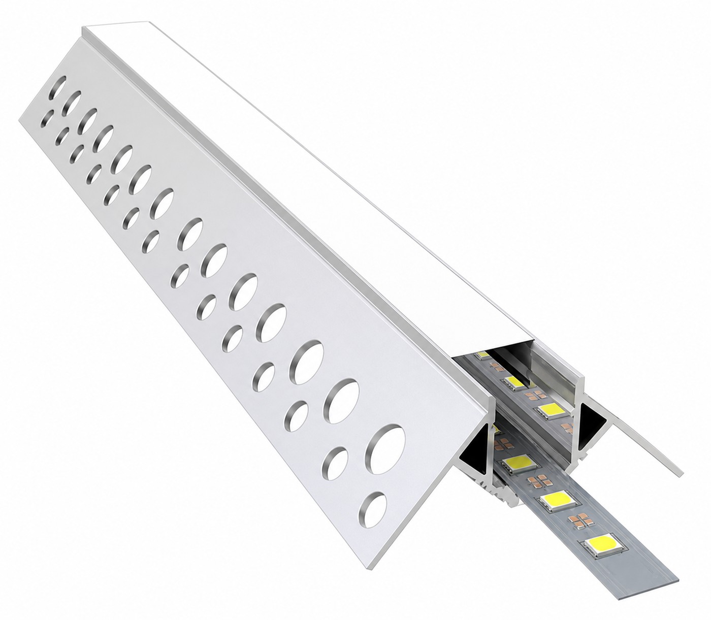 15x12 Trimless Dış Köşe LED Profili 15x12 mm — FUGA-1512-D fuga led profili